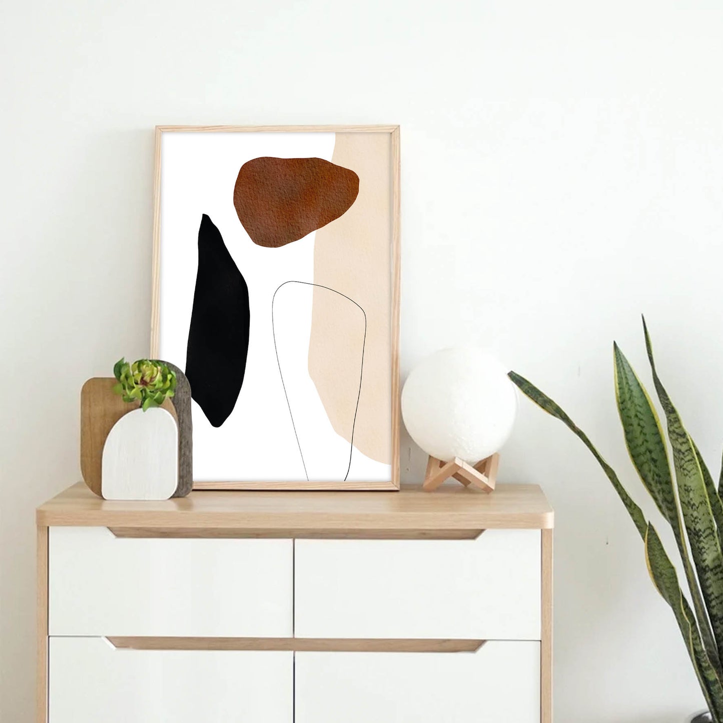 Minimalista abstracta, boho beige 12