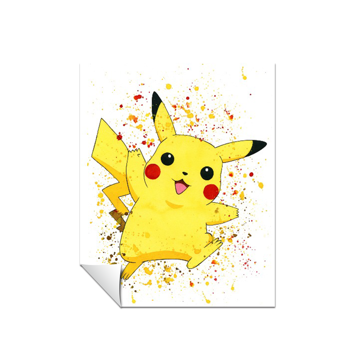 Pokemon arte de acuarela Pikachu 166