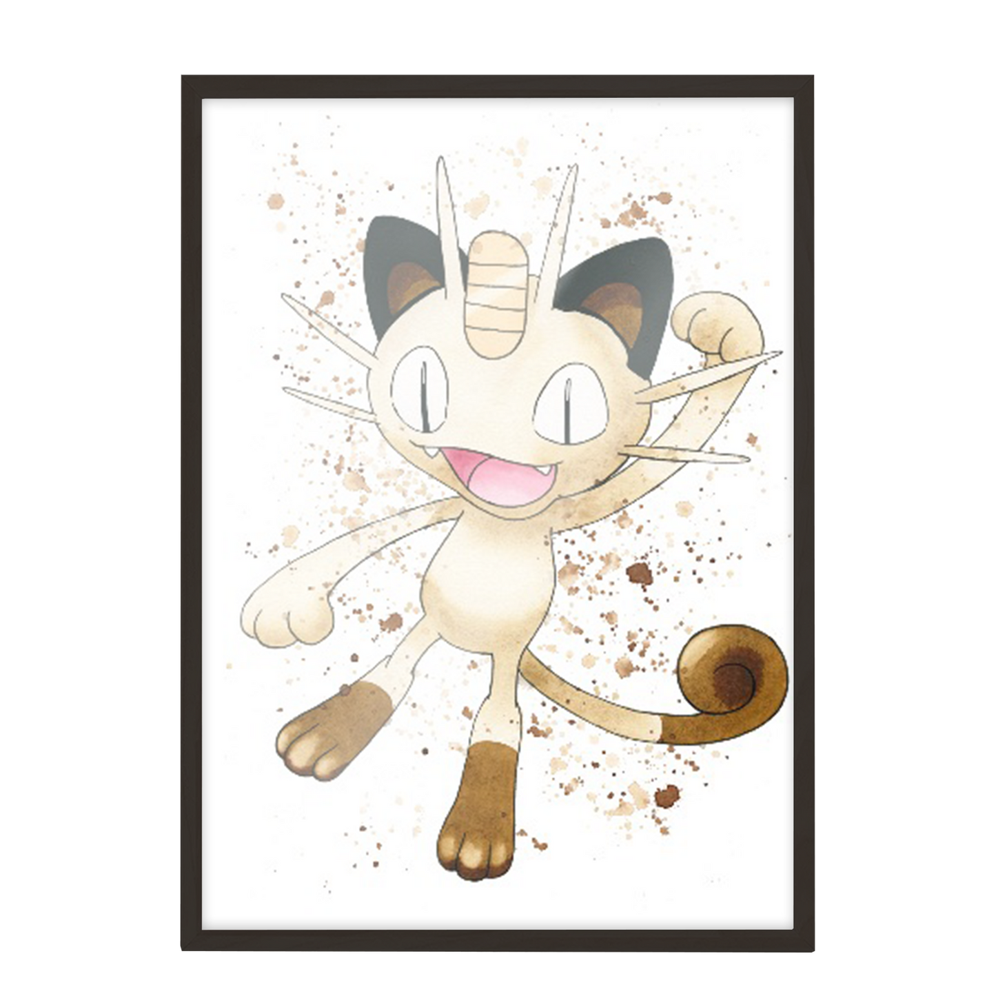 Pokemon arte de acuarela Meowth 167