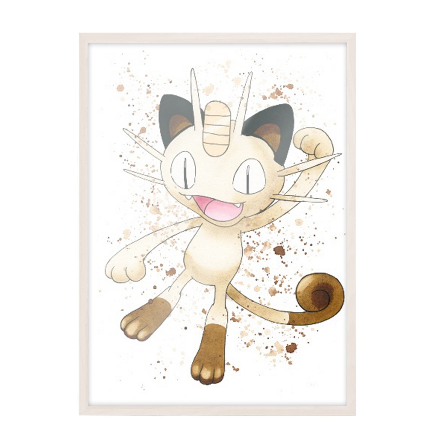 Pokemon arte de acuarela Meowth 167