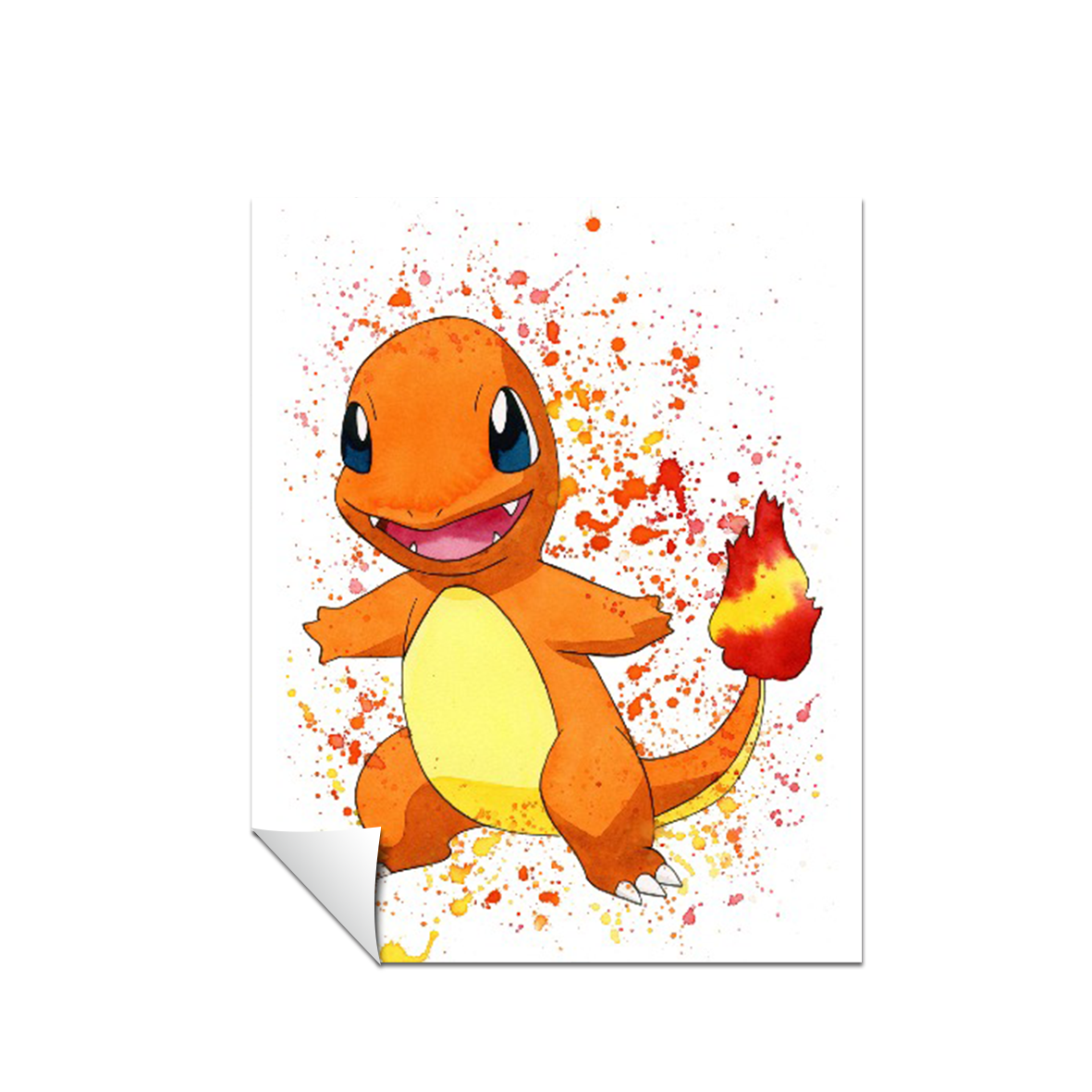 Pokemon arte de acuarela Charmander 170