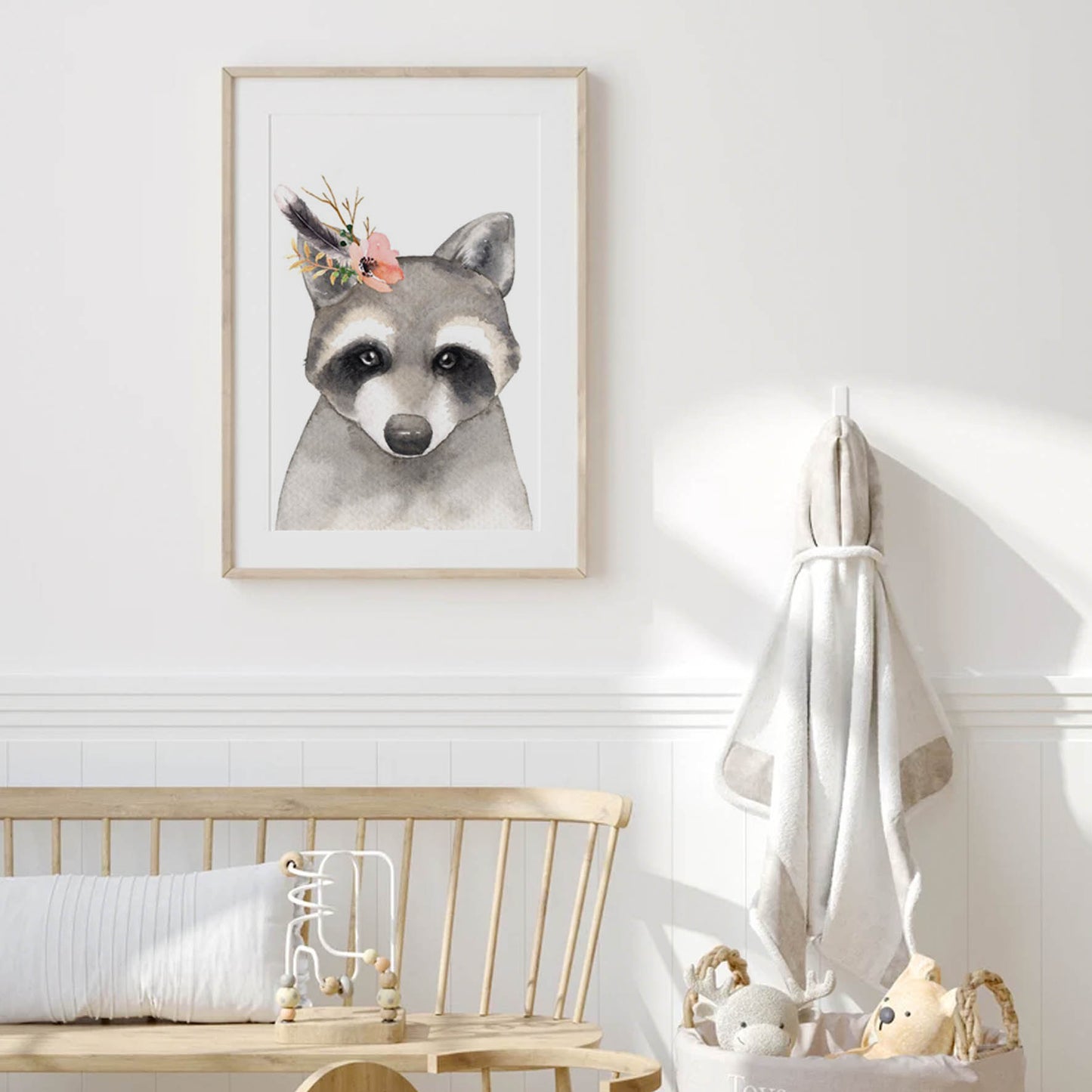 Animales mapache Flores decoración 189