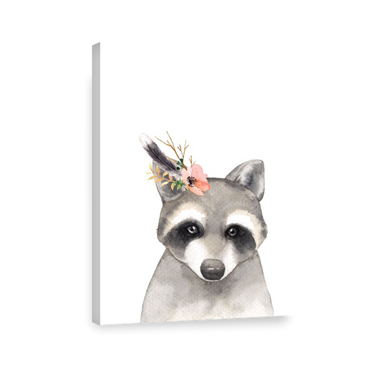 Animales mapache Flores decoración 189