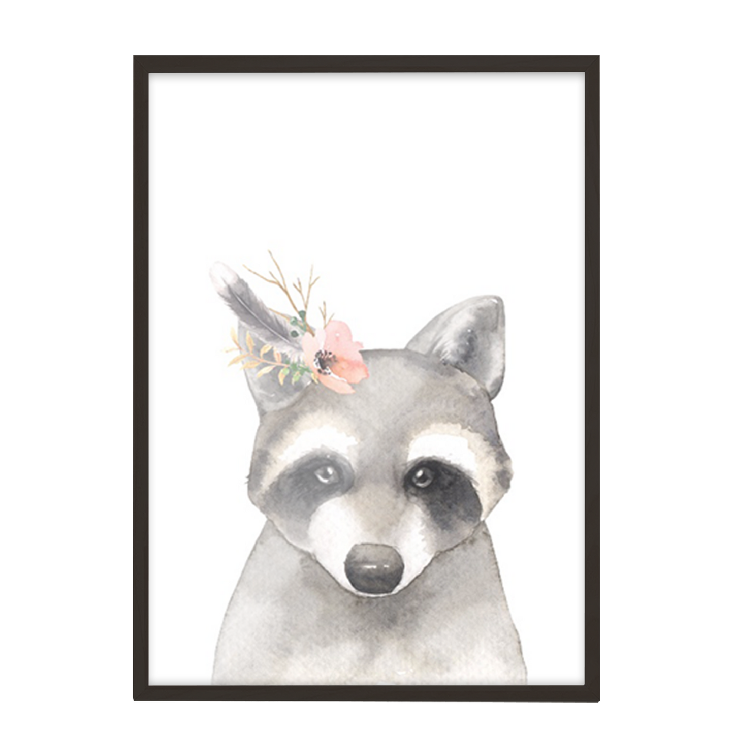 Animales mapache Flores decoración 189