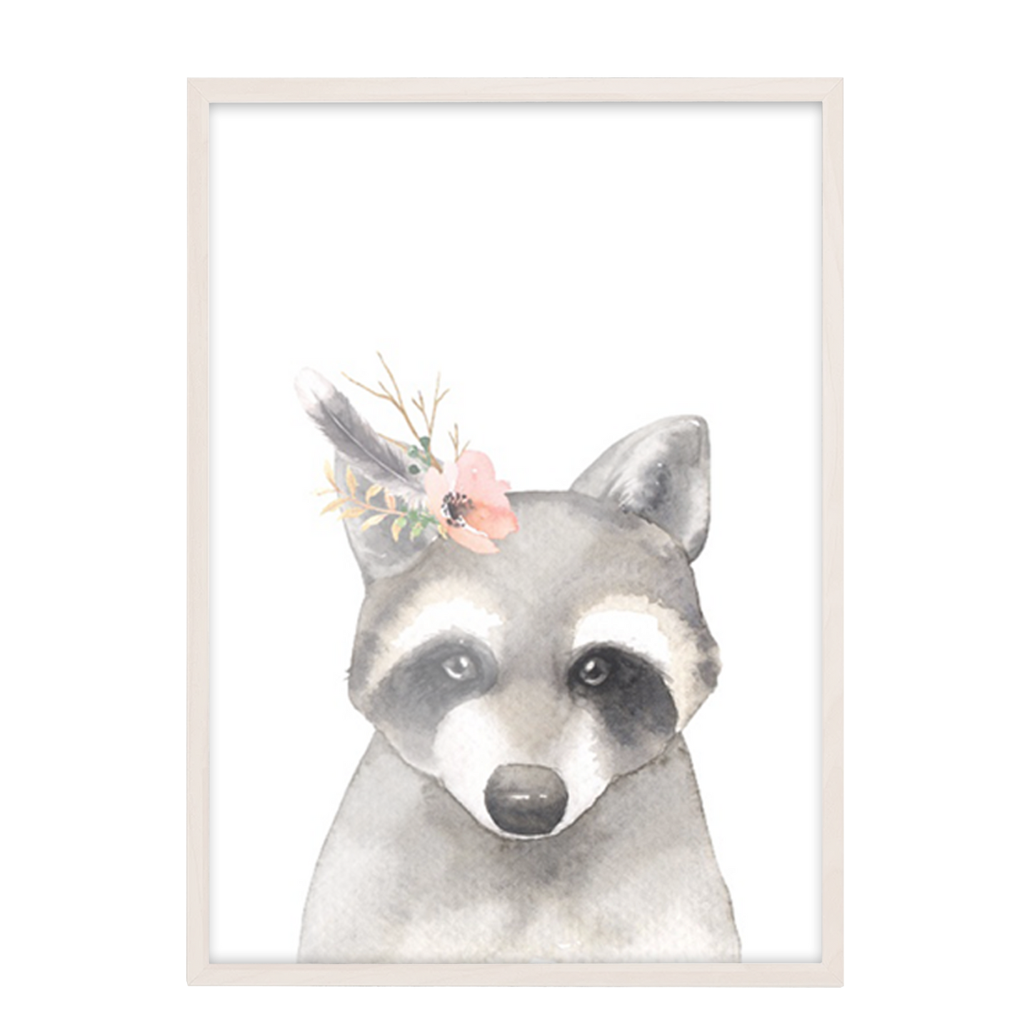 Animales mapache Flores decoración 189