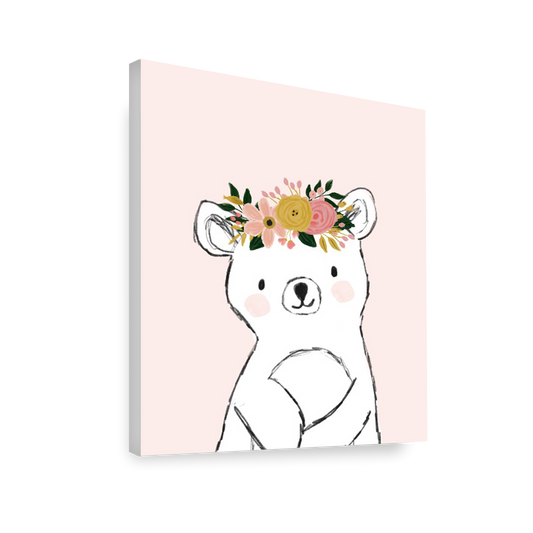 Ilustración Animales Oso Flores, decoración 223