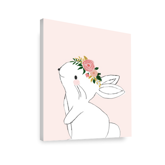 Ilustración Animales Conejo Flores, decoración 225