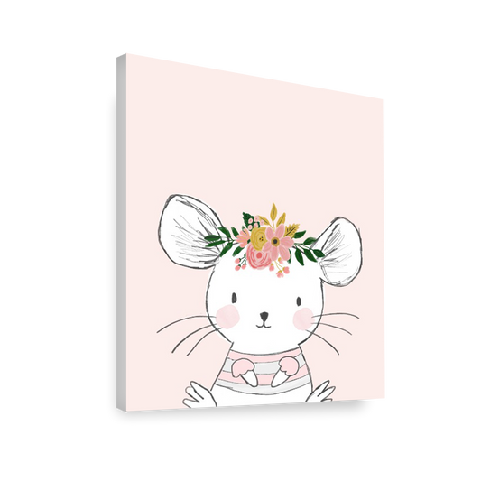 Ilustración Animales Ratón Flores, decoración 225