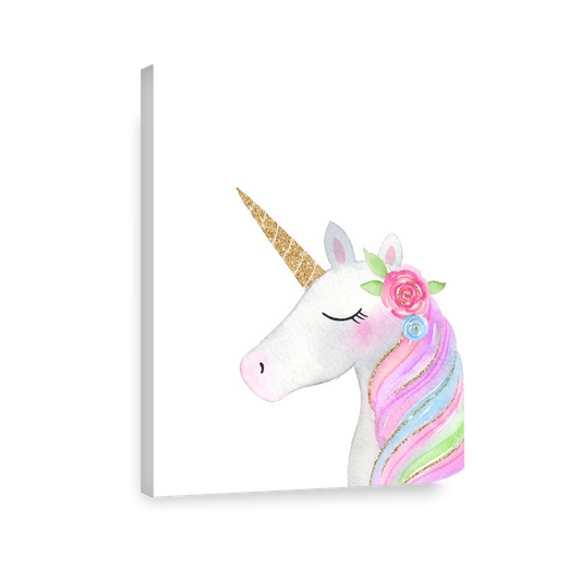 Acuarela Unicornio Flores, Colores decoración 234