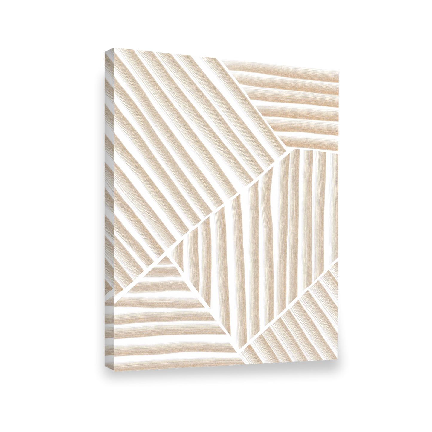 Pintura abstracta lineas beige, Arte marrón beige 24