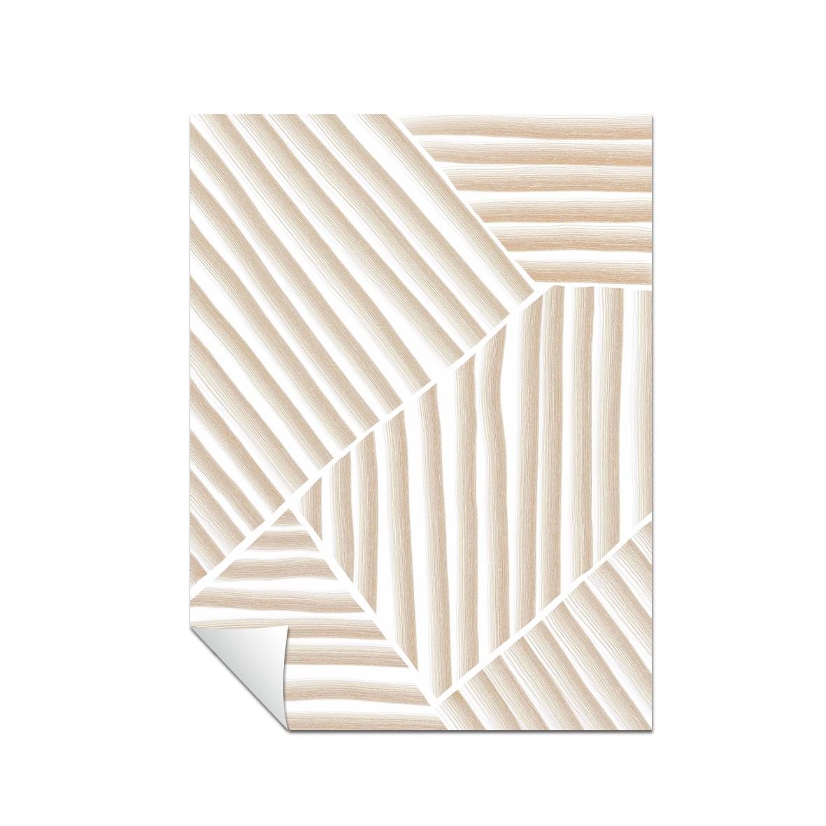 Pintura abstracta lineas beige, Arte marrón beige 24