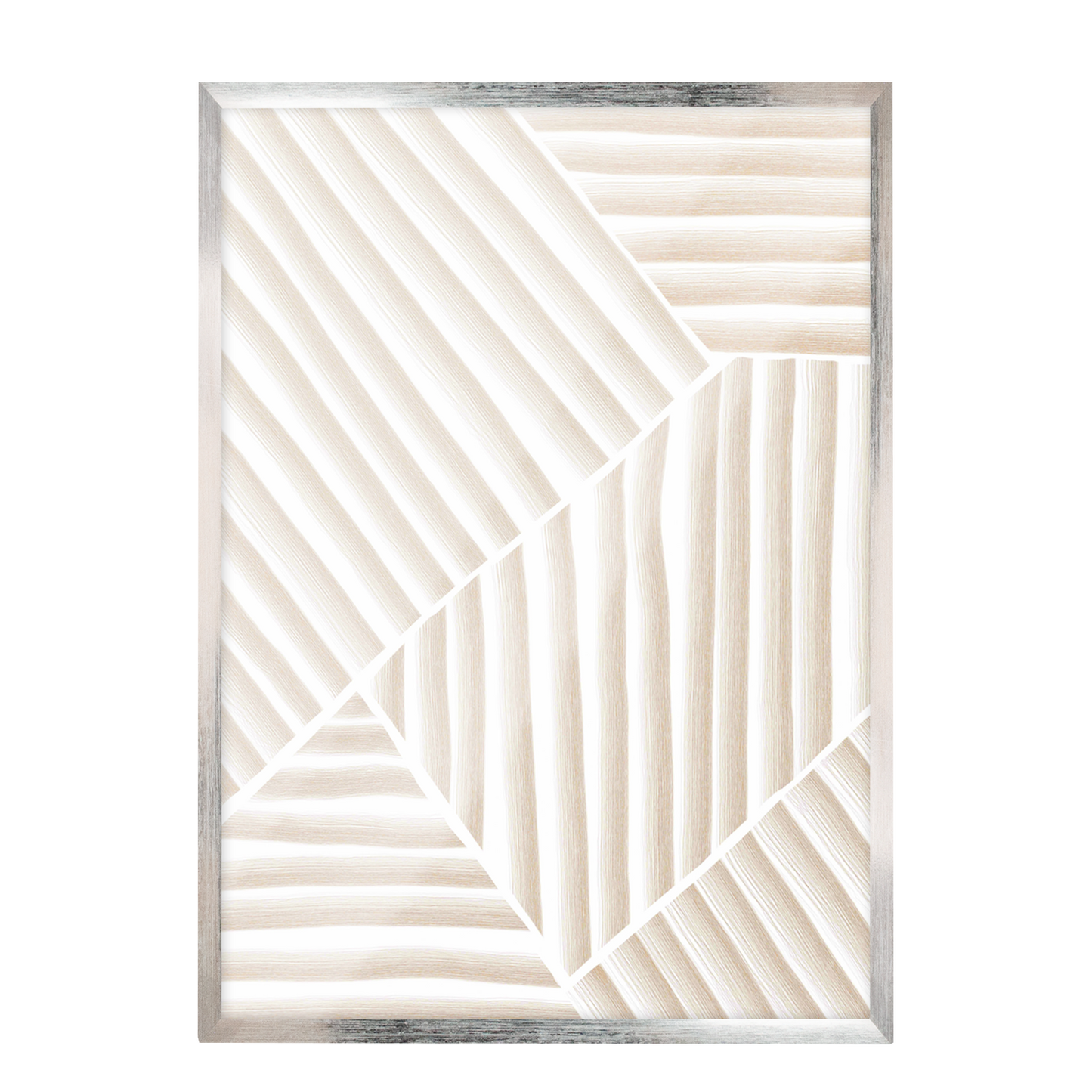 Pintura abstracta lineas beige, Arte marrón beige 24