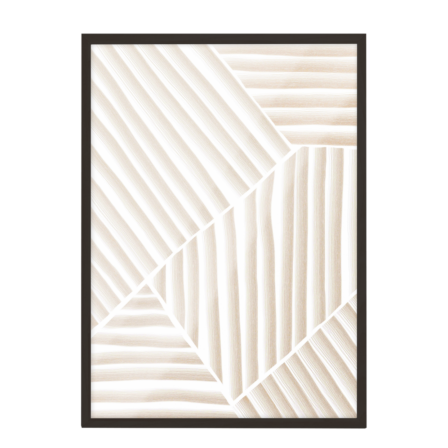 Pintura abstracta lineas beige, Arte marrón beige 24