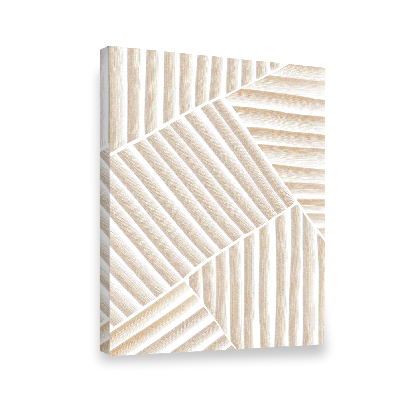 Pintura abstracta lineas beige, Arte marrón beige 25