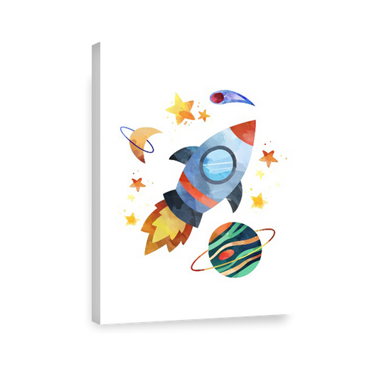 acuarela espacio cohete espacial , decoración 309