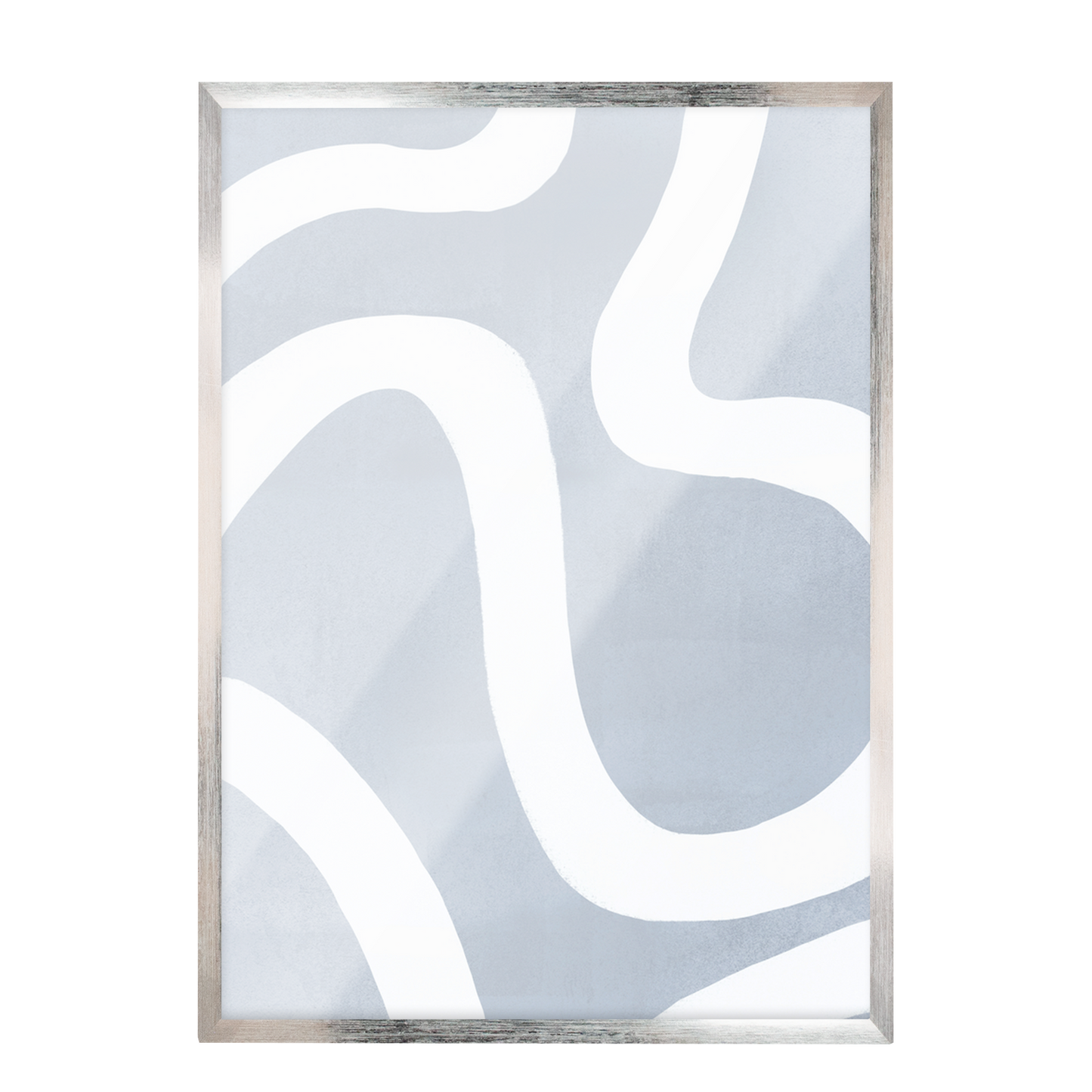 Pintura abstracta lineas azul, Arte marrón beige 31
