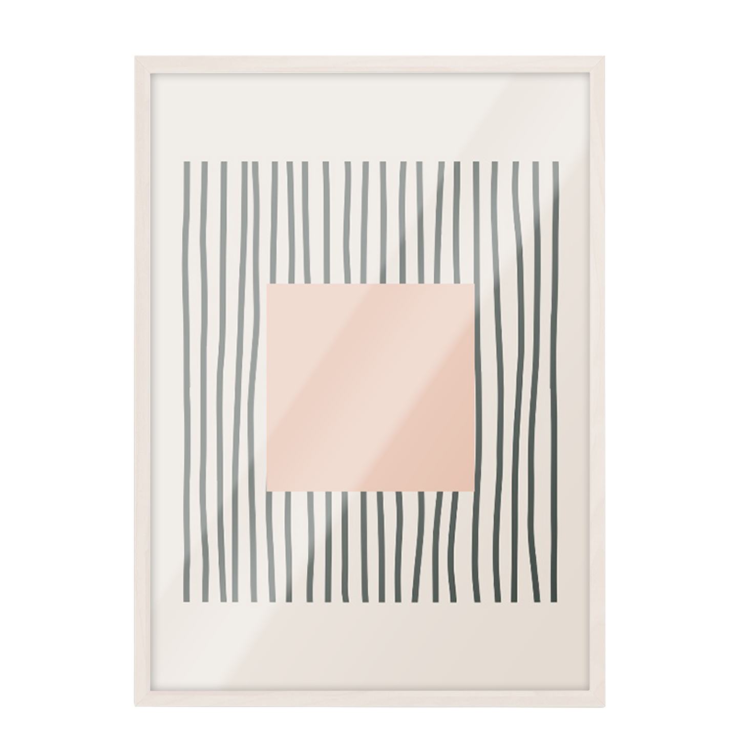 Pintura geométrica lineas negra, beige 372