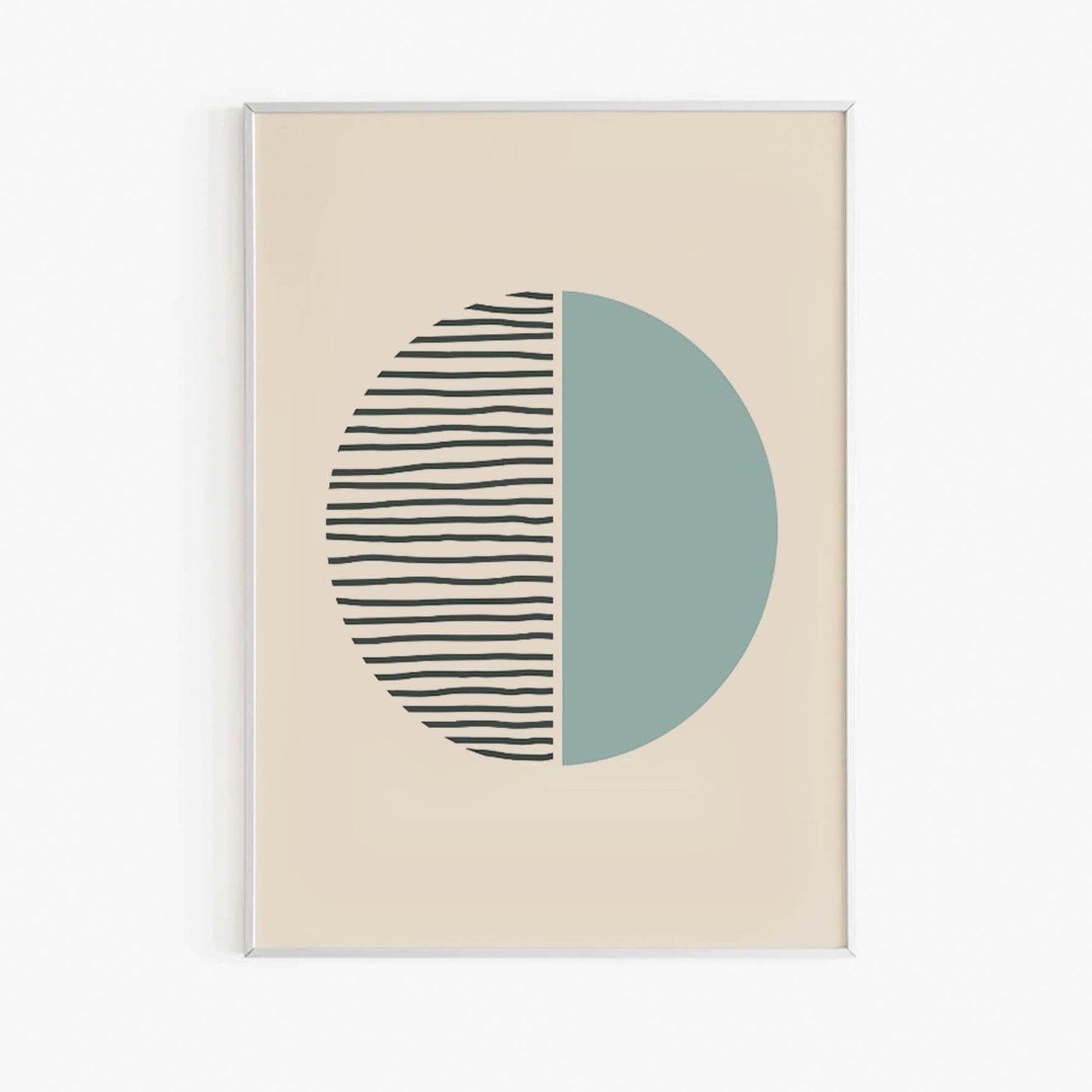 Pintura geométrica lineas negra, beige 373