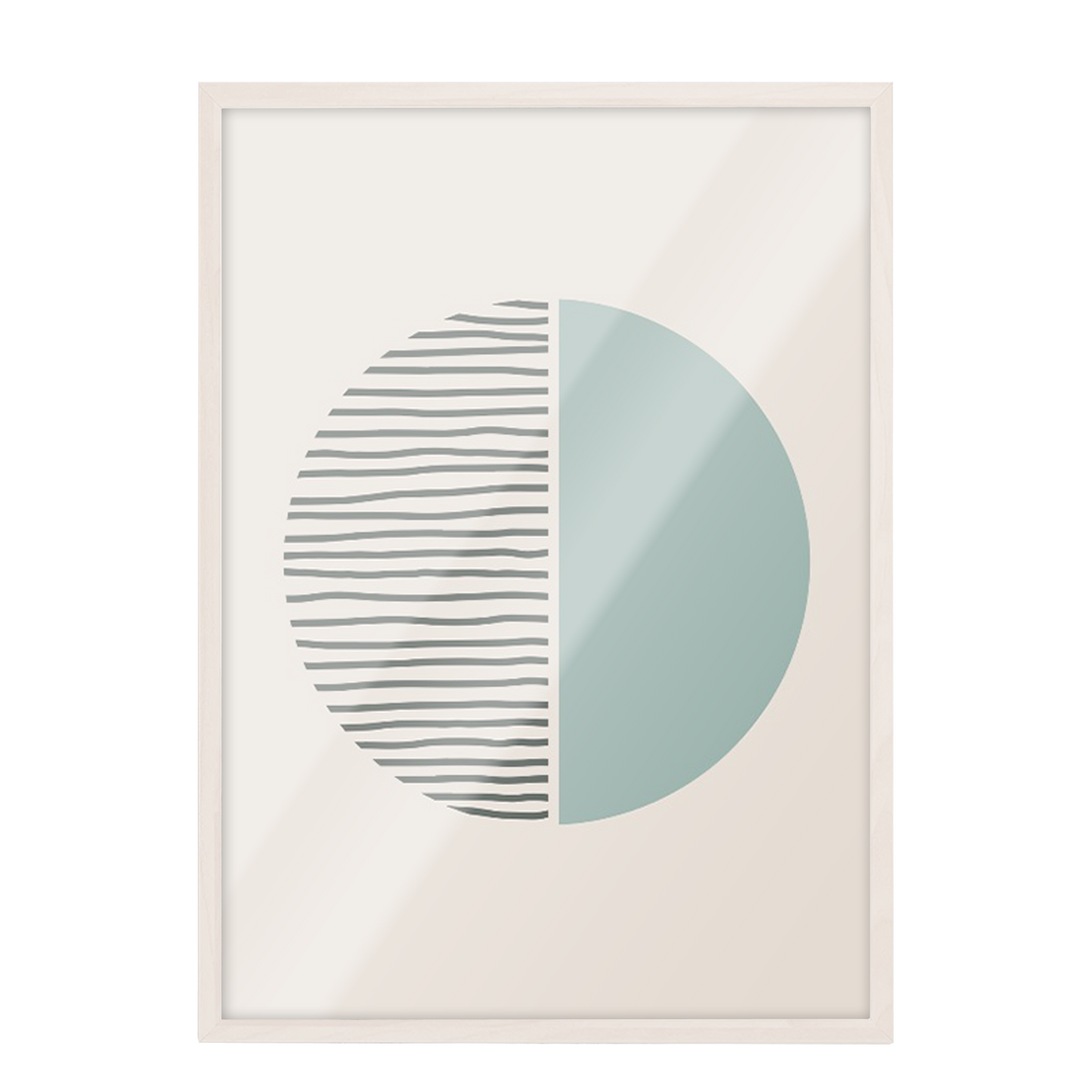 Pintura geométrica lineas negra, beige 373
