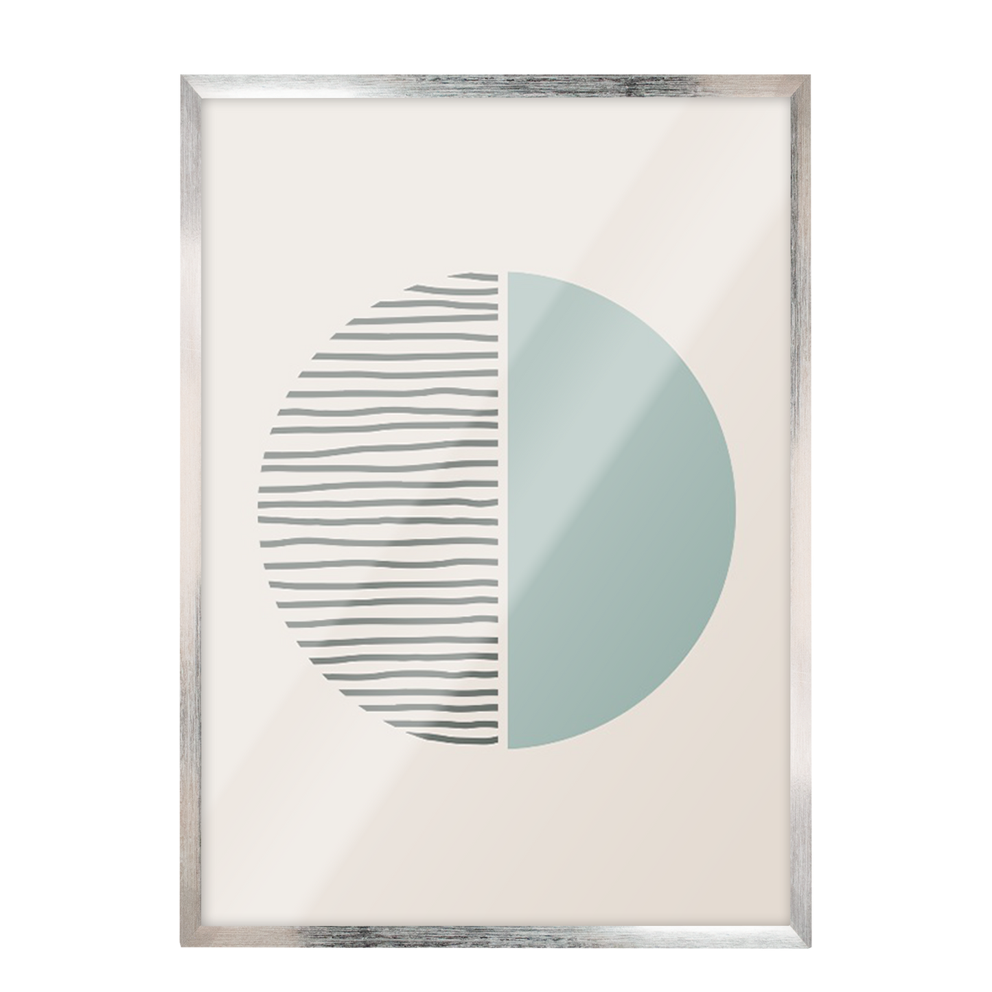 Pintura geométrica lineas negra, beige 373