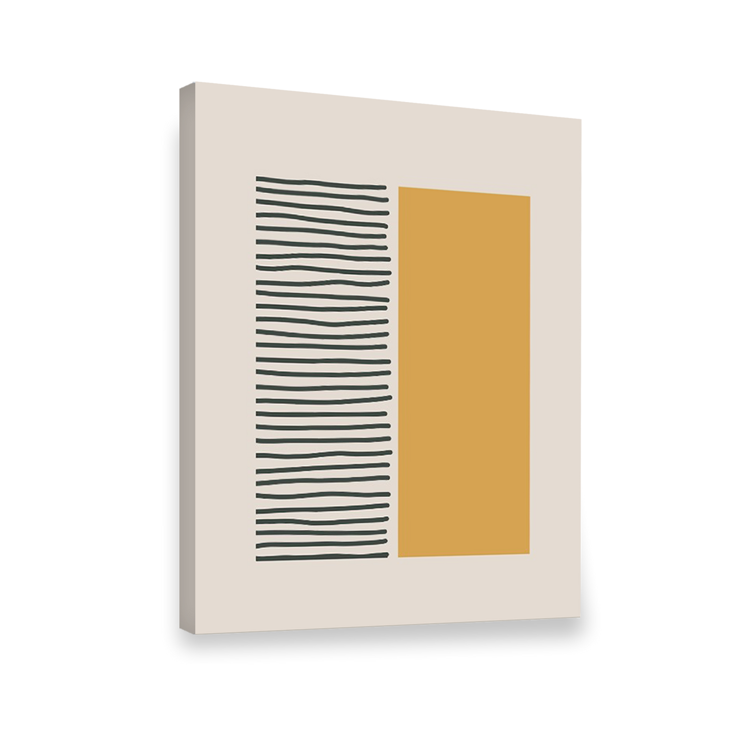 Pintura geométrica lineas negra, beige 374