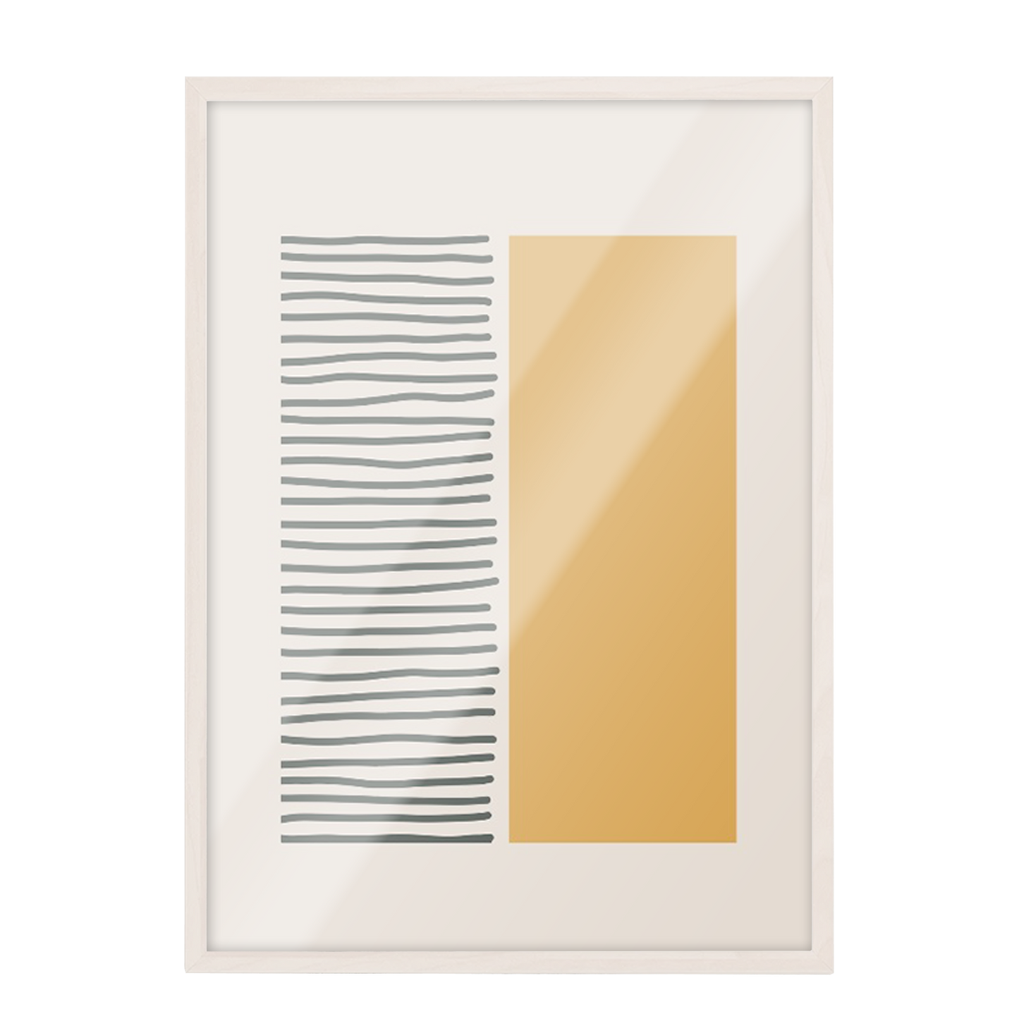 Pintura geométrica lineas negra, beige 374