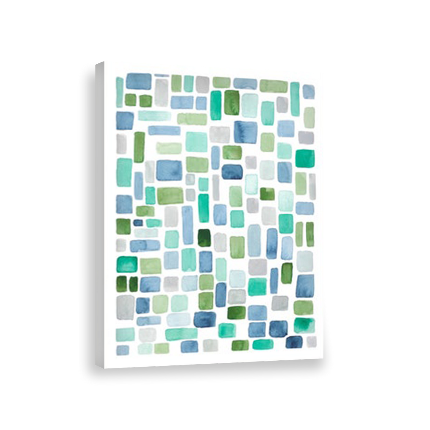 Acuarela Abstracta Mosaicos azules 377