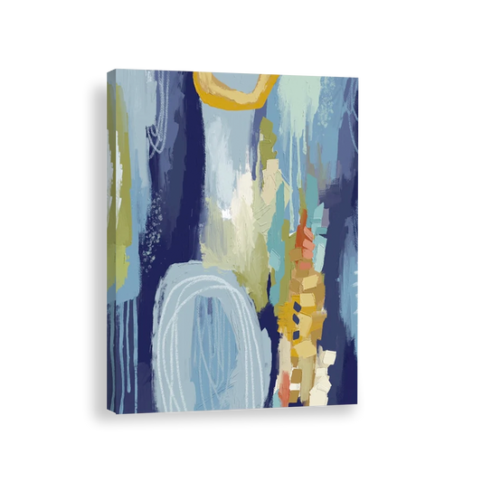 Pintura Azul Verde Geométrico 378