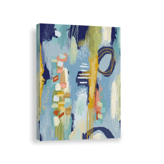 Pintura Azul Verde Geométrico 382