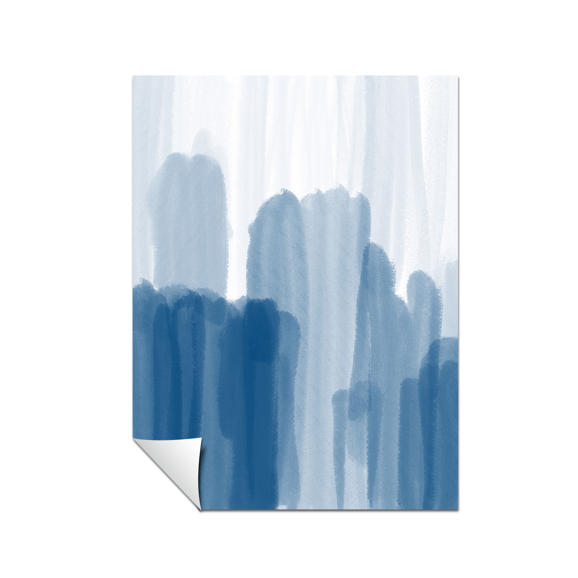 Pintura abstracta acuarela azul 48