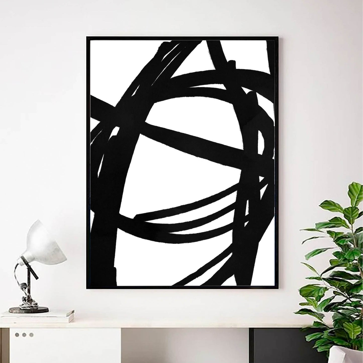 Conjunto de grabados modernos en blanco y negro formas abstractas 49