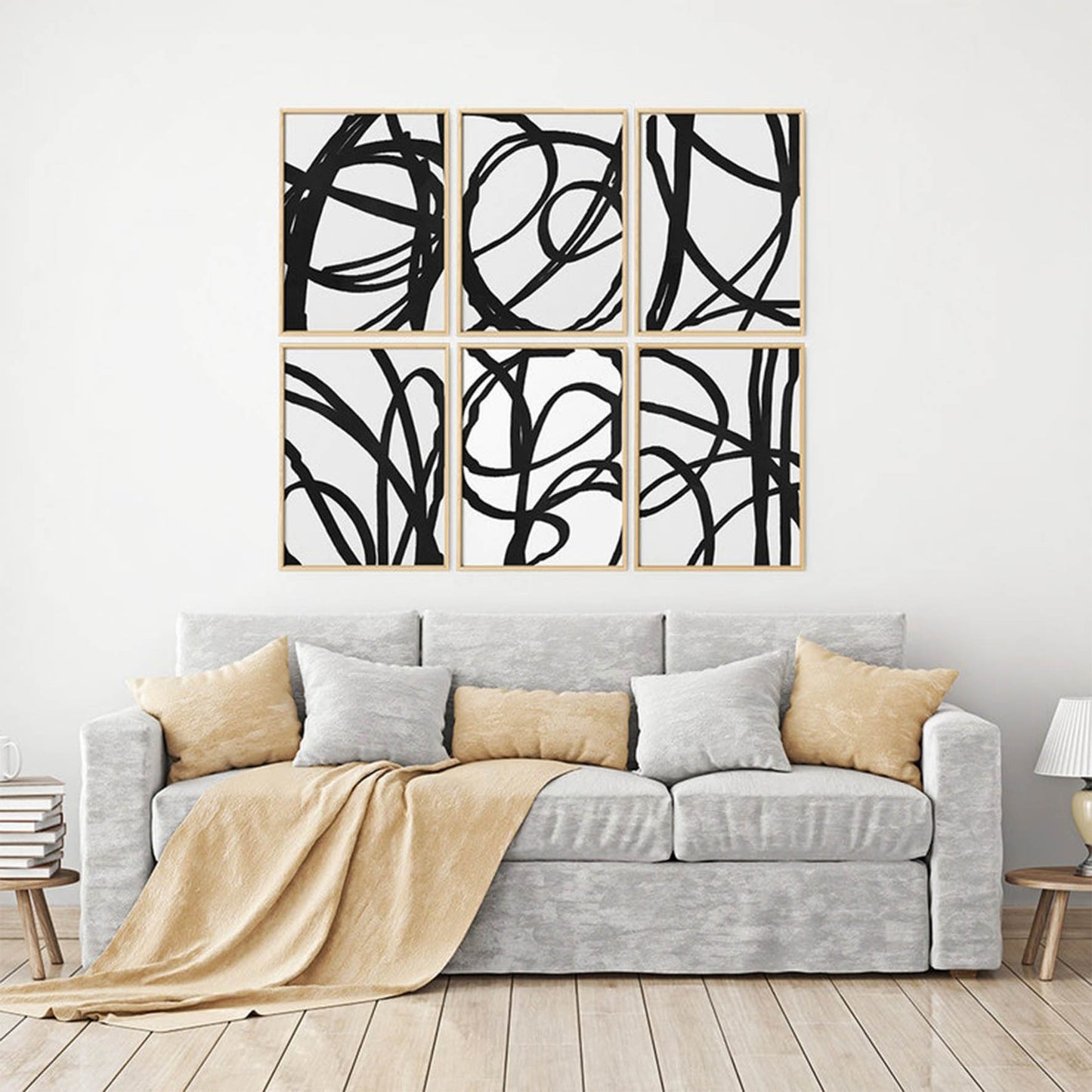 Conjunto de grabados modernos en blanco y negro formas abstractas 51