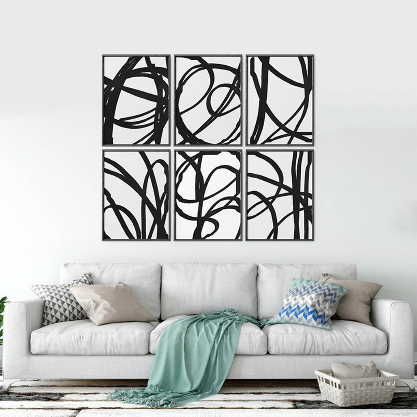 Conjunto de grabados modernos en blanco y negro formas abstractas 52