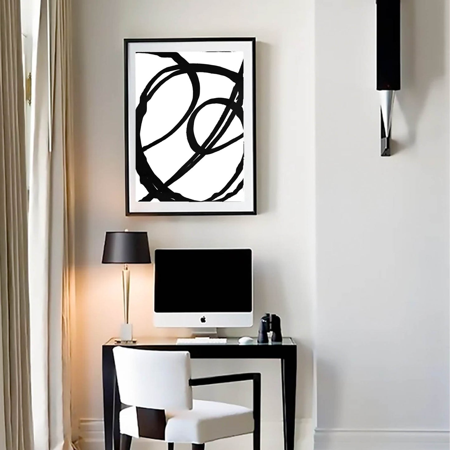 Conjunto de grabados modernos en blanco y negro formas abstractas 50