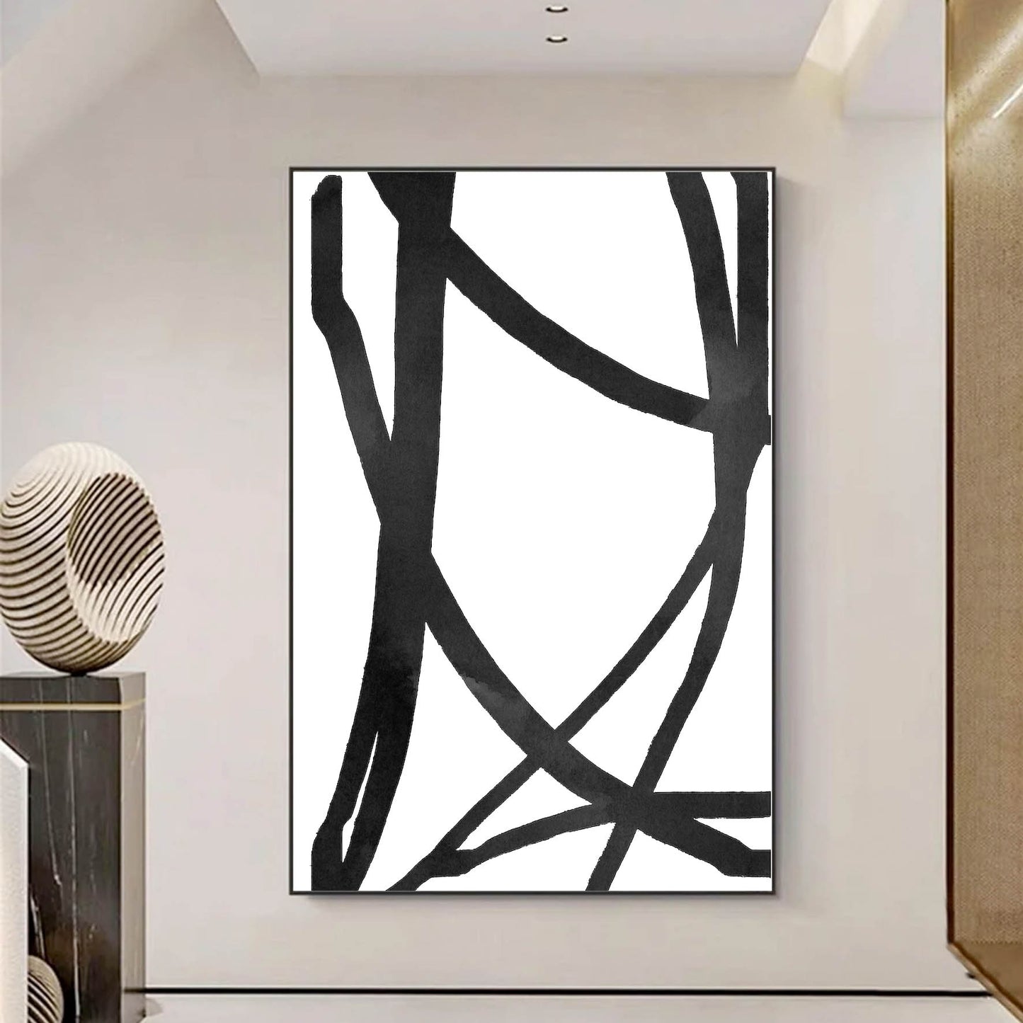Conjunto de grabados modernos en blanco y negro formas abstractas 53