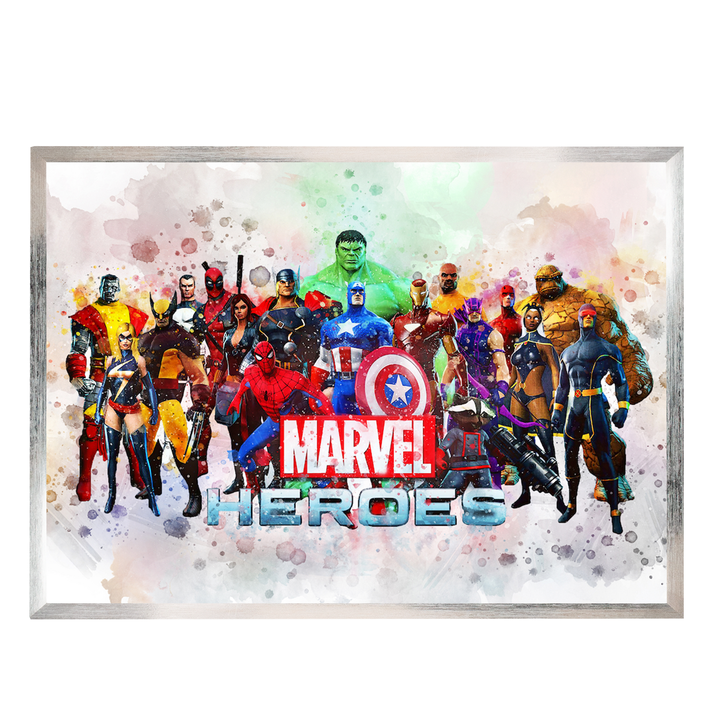 Marvel cartel superhéroes acuarela 64