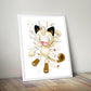 Pokemon arte de acuarela Meowth 167