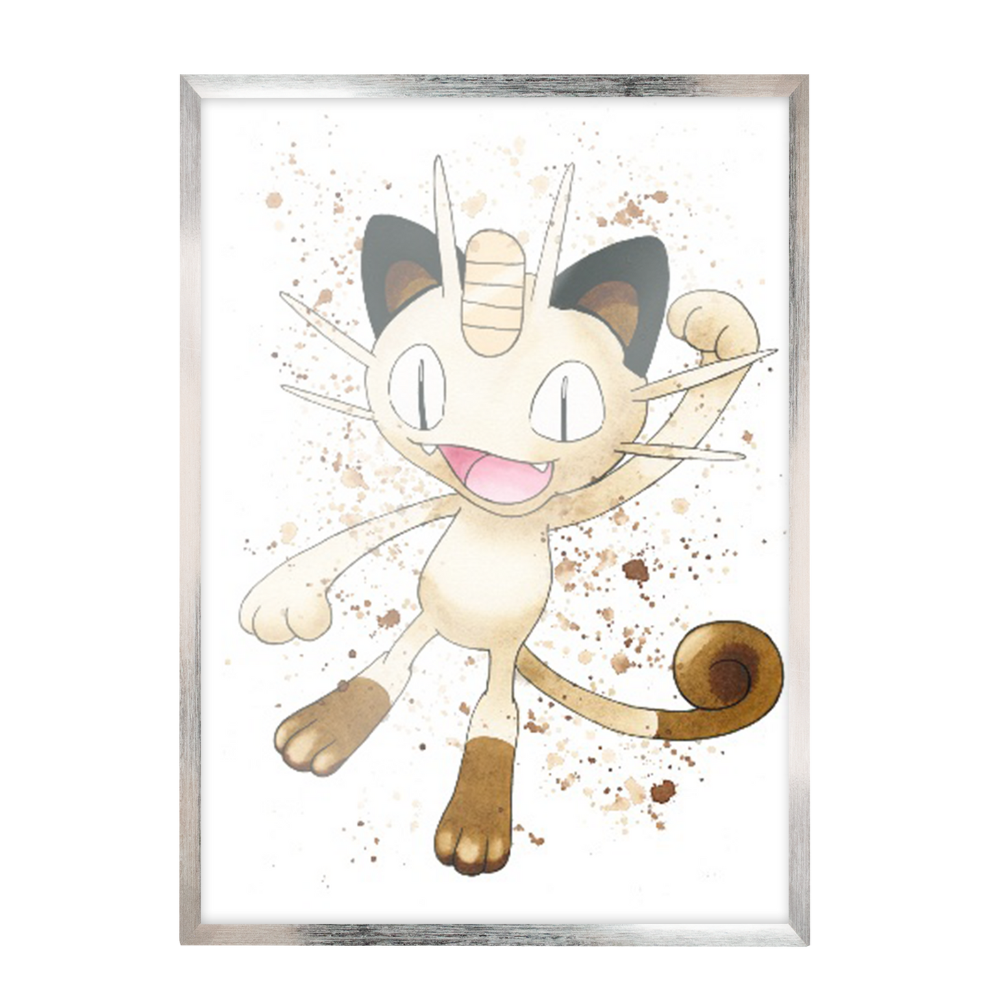 Pokemon arte de acuarela Meowth 167