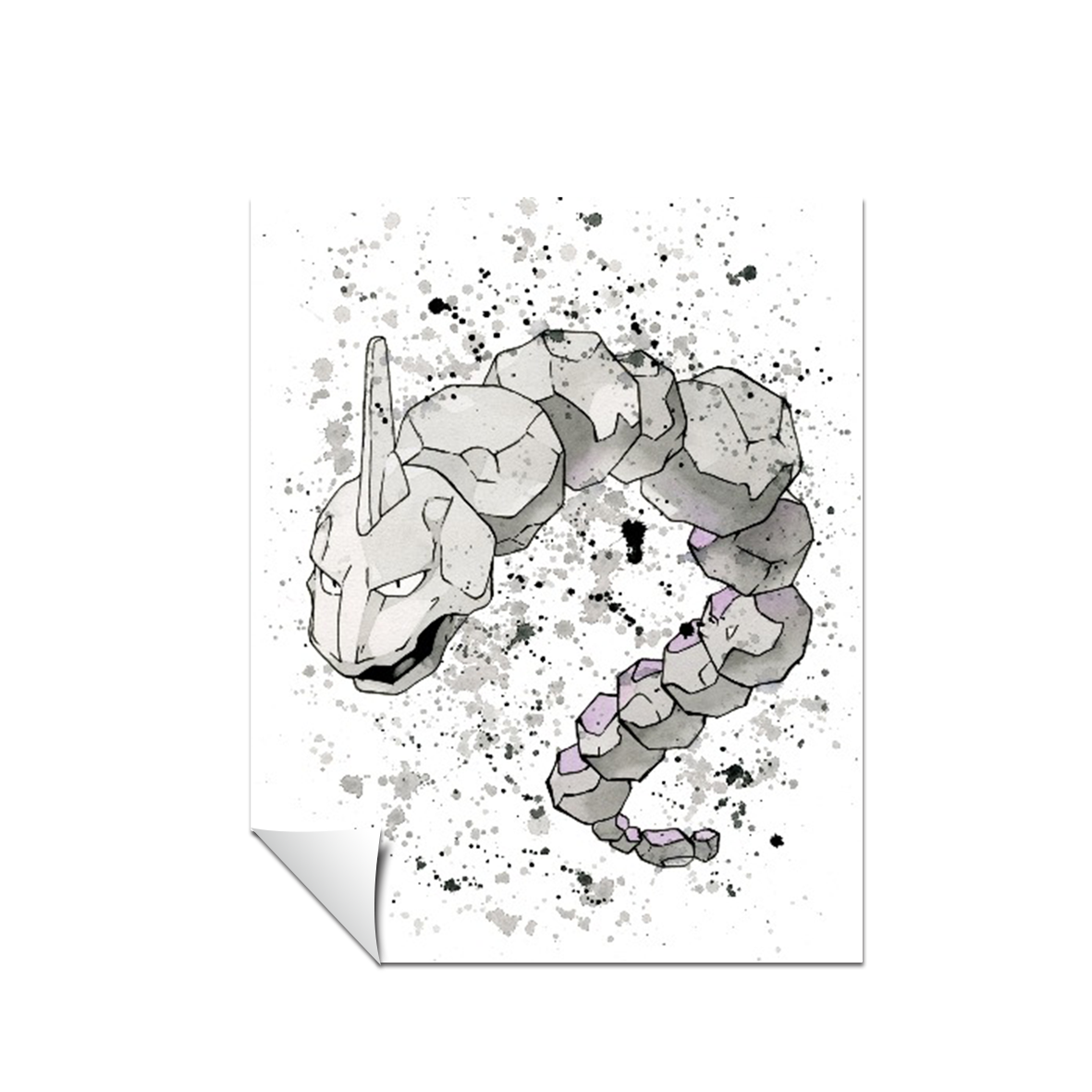 Pokemon arte de acuarela Onix 169