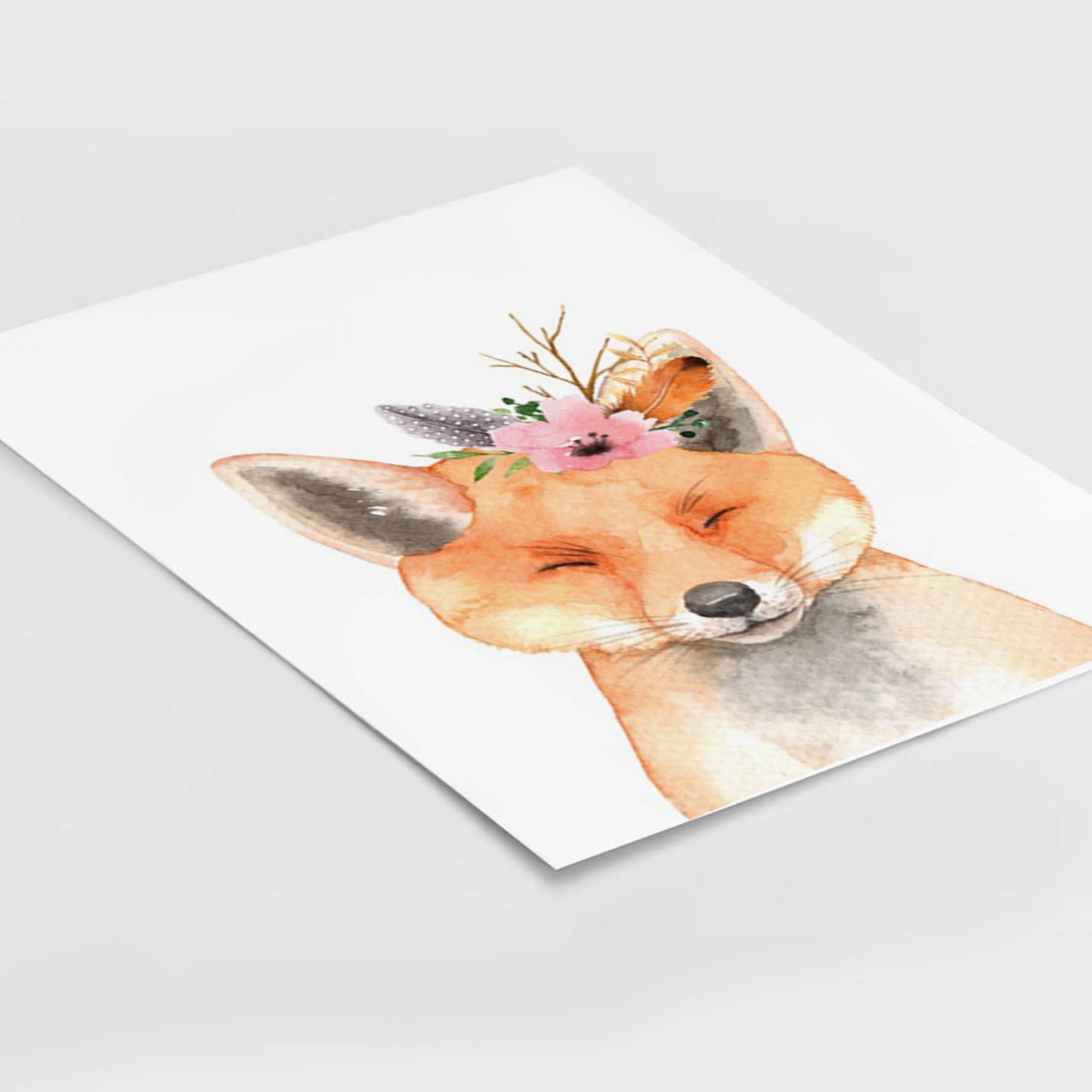 Animales zorro Flores decoración 188