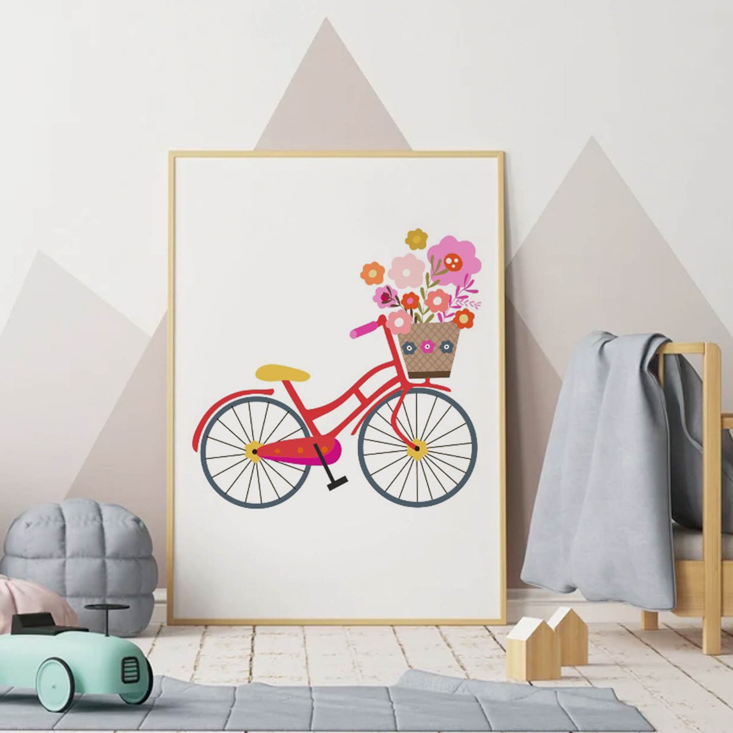 Ilustración Bicicleta Flores, decoración 199