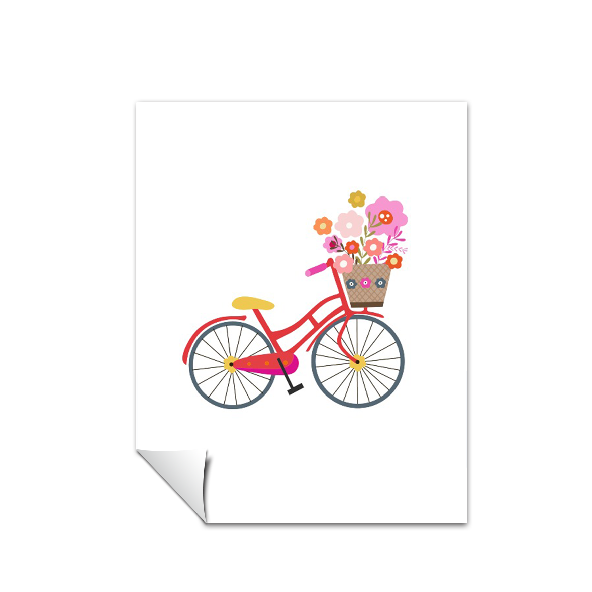 Ilustración Bicicleta Flores, decoración 199