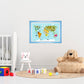 Cuadro mapa de animales en el mundo Decoración Cuarto Niños/niñas