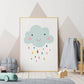 Ilustración Nube Lluvia Colores, decoración 200