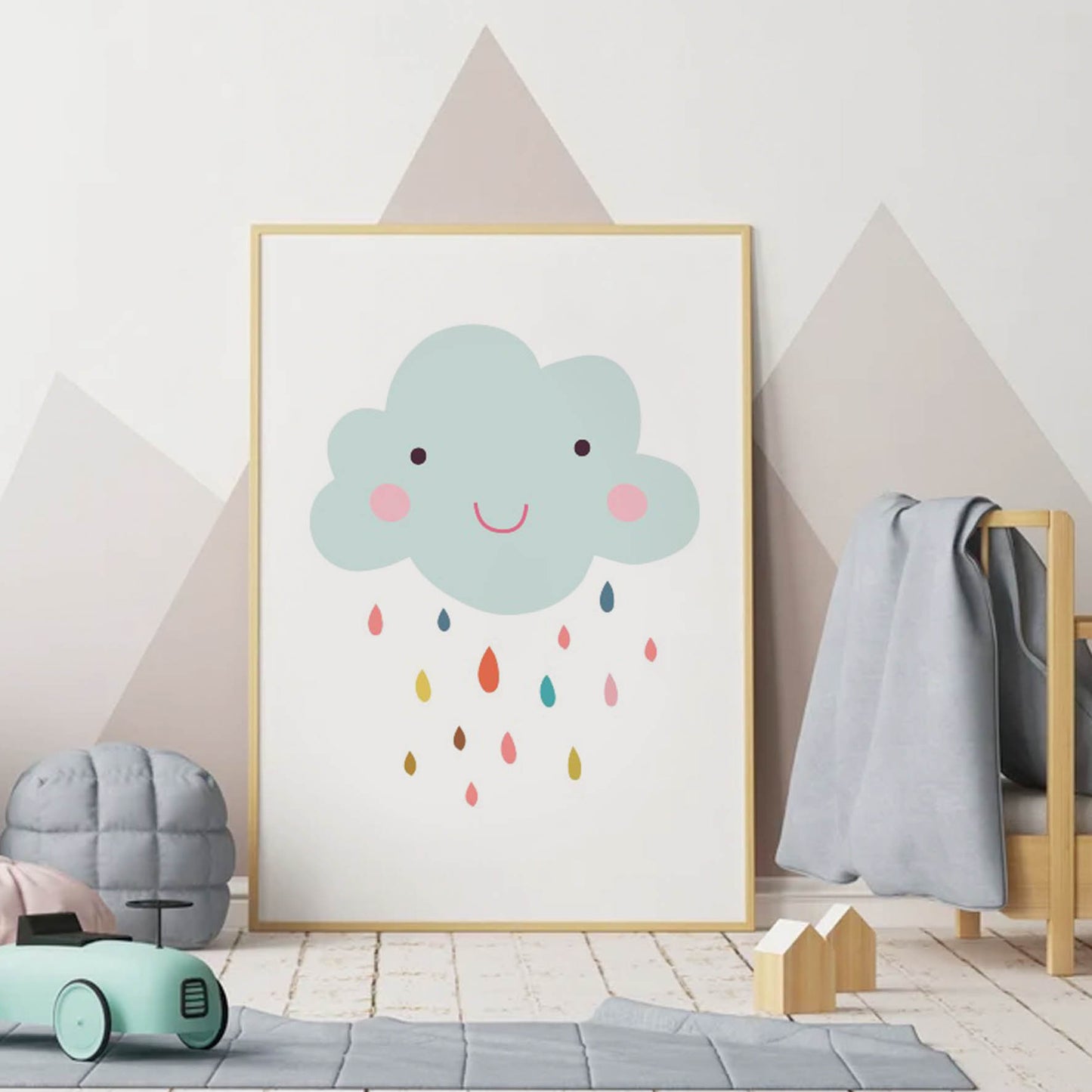 Ilustración Nube Lluvia Colores, decoración 200