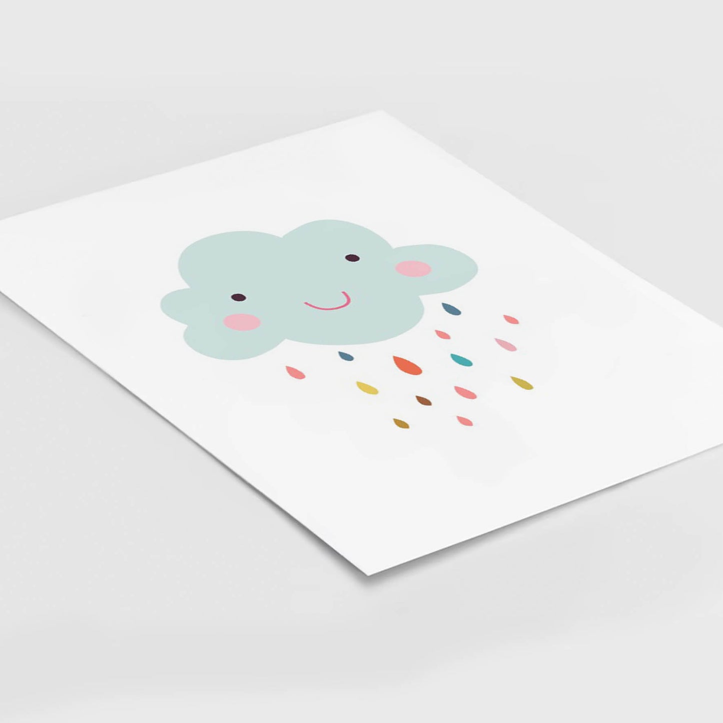 Ilustración Nube Lluvia Colores, decoración 200