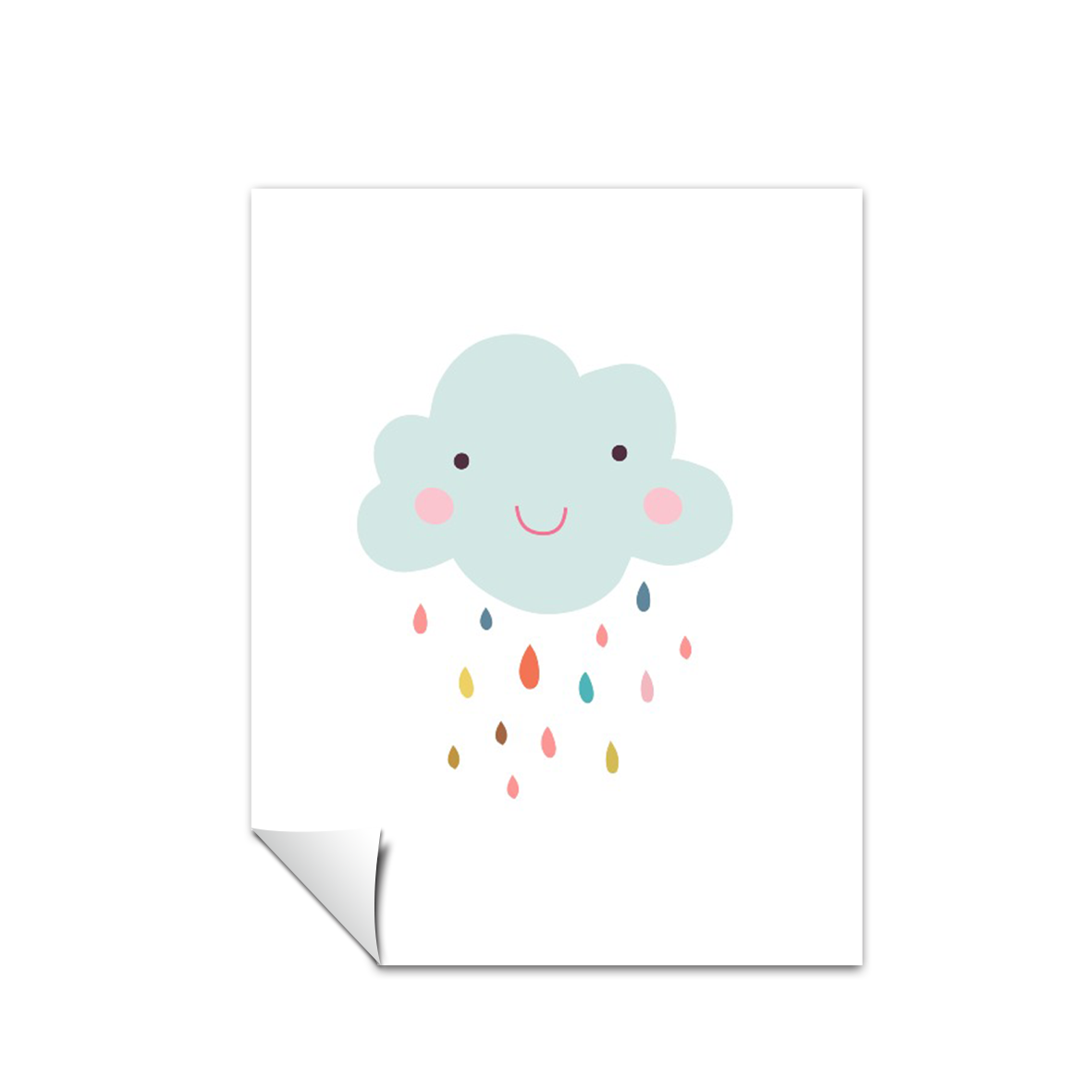 Ilustración Nube Lluvia Colores, decoración 200