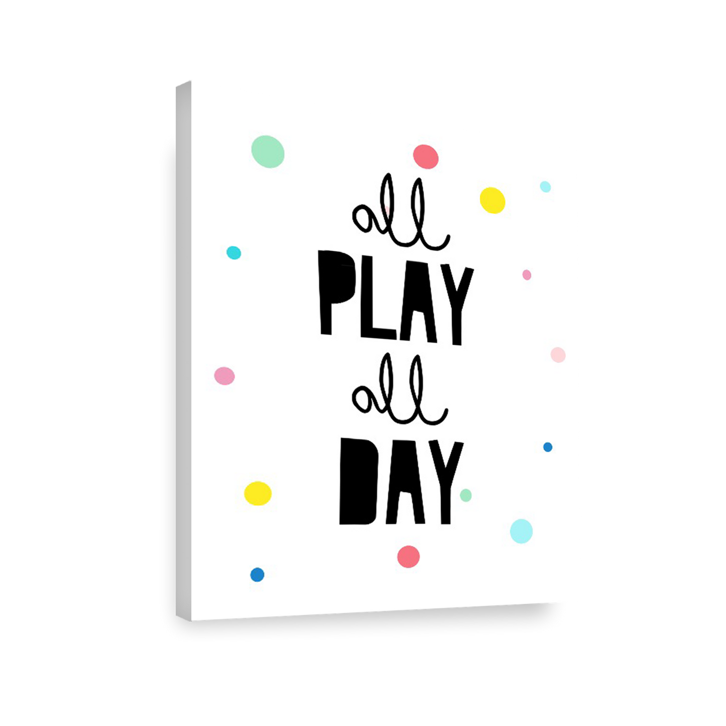 Ilustración Letras All play all day, Colores decoración 205
