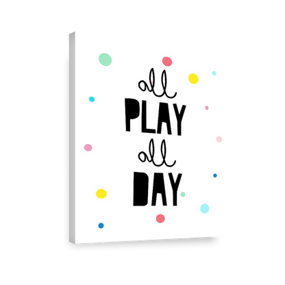 Ilustración Letras All play all day, Colores decoración 205