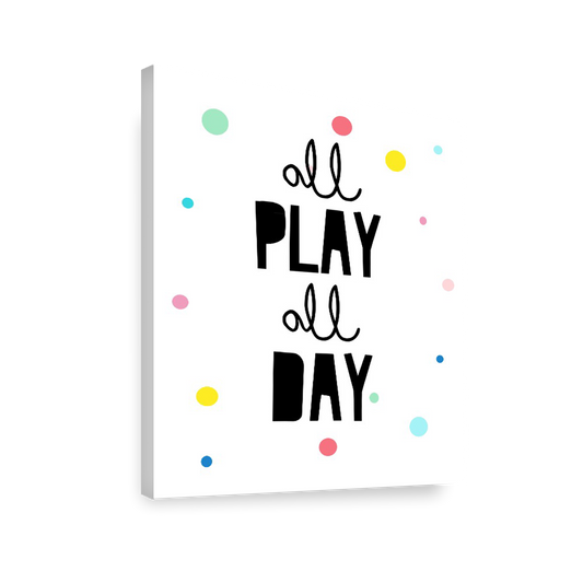Ilustración Letras All play all day, Colores decoración 205